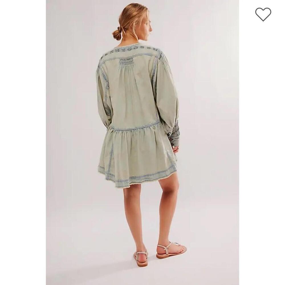Free People Women's Cream and Blue Jacket - Picture 5 of 6